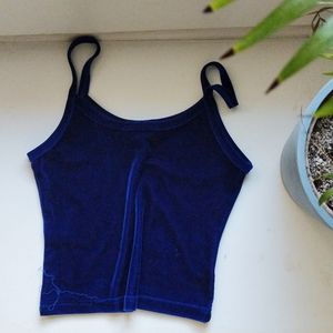 Velvet spaghetti strap crop top